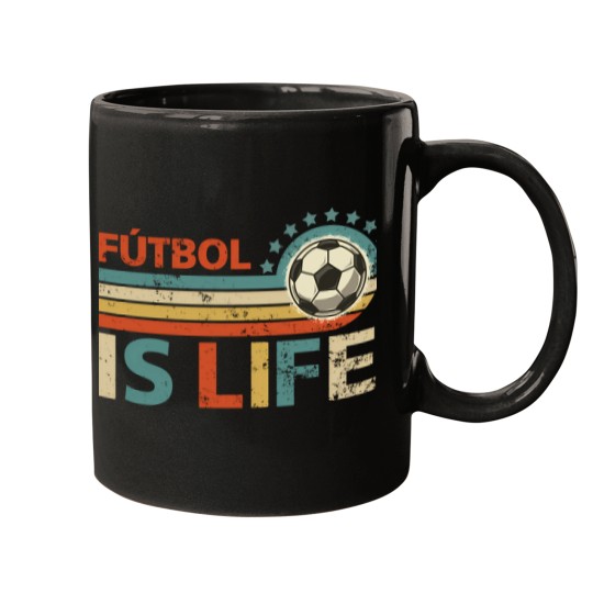 Discover Retro-Futbol-Is-Life T-Shirt Mugs