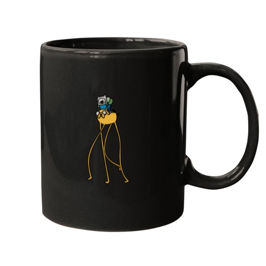 Discover Finn rides on Jake Adventure Time Mugs