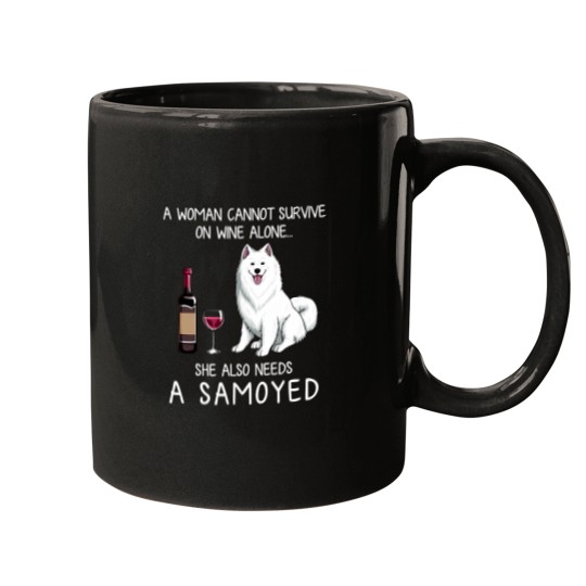 Discover Samoyed and wine Funny dog Mugs