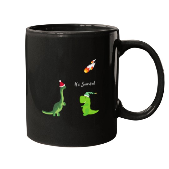 Discover It'S-Santa---Silly-Dinosaurs-Extinction T-Shirt Mugs
