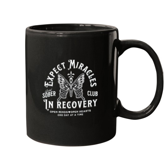 Discover In Recovery Tattoo Style Butterfly Sobriety Design Mugs