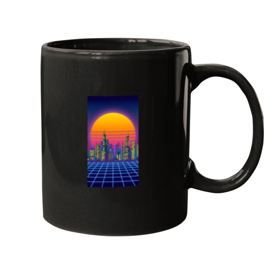 Discover 1746 Outrun Chicago City Lights Active T-Shirt Mugs