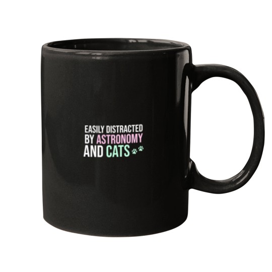 Discover Easily Distracted By Astronomy And Cats Mugs
