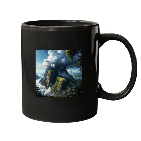 Discover Mountains And Clouds Landscape Sticker 1231 Mugs