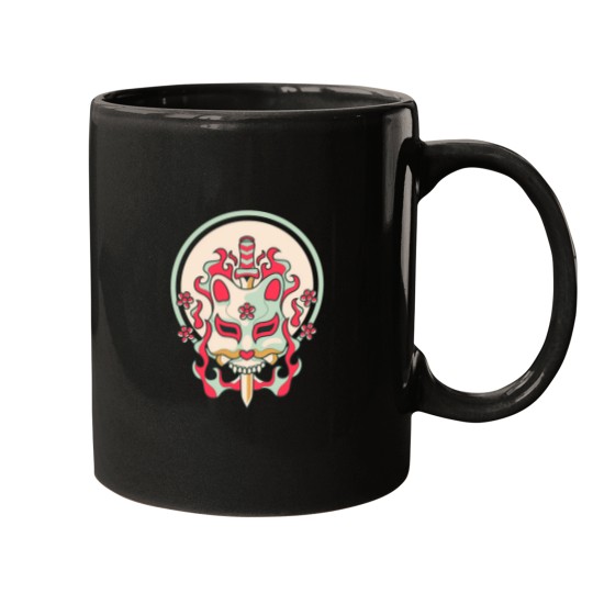 Discover Kitsune-Mask-Japanese-Style-T-Shirt-T-Shirt Mugs