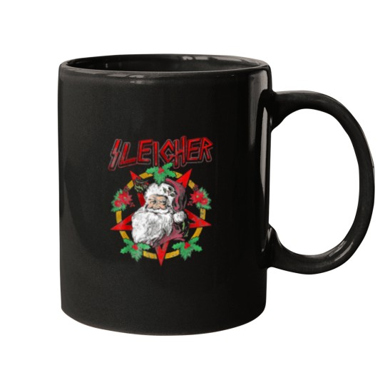 Discover Sleigher-Heavy-Metal-Santa-Claus-Christmas-Xmas T-Shirt Mugs