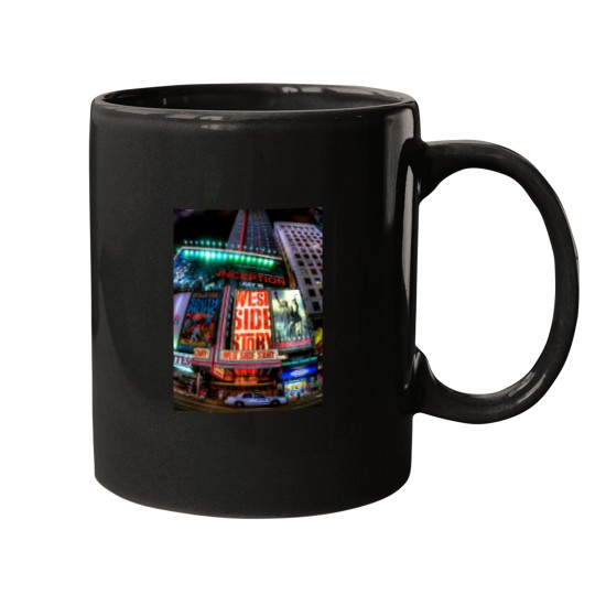 Discover Times Square, New York City, Broadway shows, Neon Lights, Modern Times Square, 42nd Street,Graphic Mugs