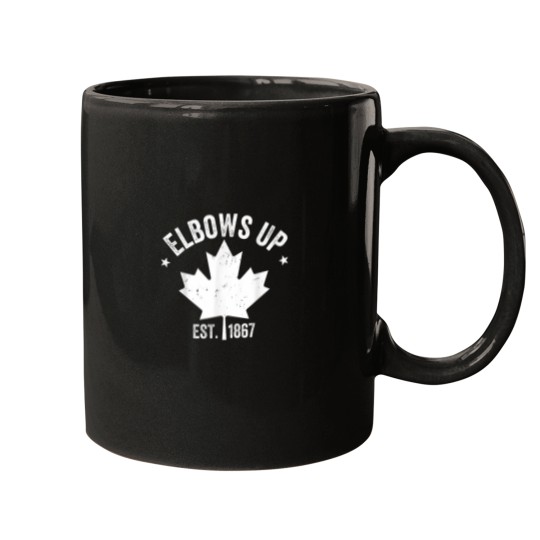 Discover Elbows Up Canada East 1867 Proud Canadian Independence Red Tee - Elbows Up Canada Est 1867 Cana Mugs
