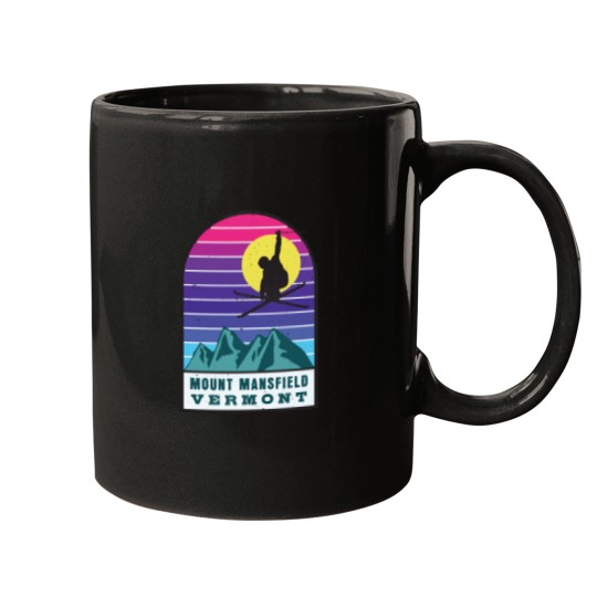 Discover skis Mount Mansfield Vermont Retro Sunset actives Mugs