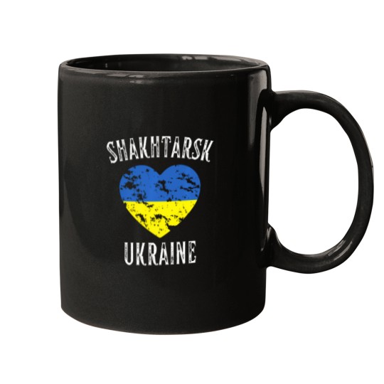 Discover Ukraine Flag Heart Shakhtarsk City Mugs