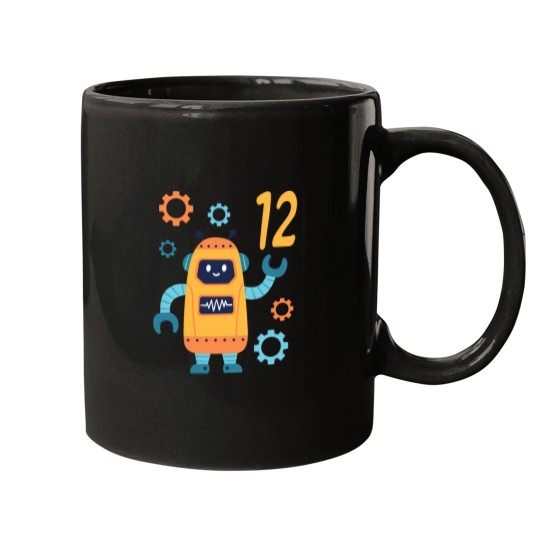 Discover 12Th Birthday Cute Robot 12 Year Old Funny B-Day Matching Mugs