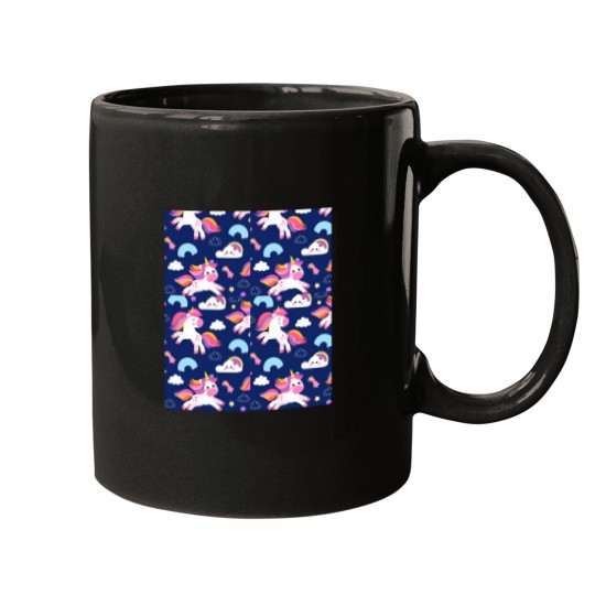 Discover Colorful Seamless With Unicorns Mugs