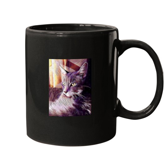 Discover Kitty in the window Twillight Life is harder death is peaceful Mugs