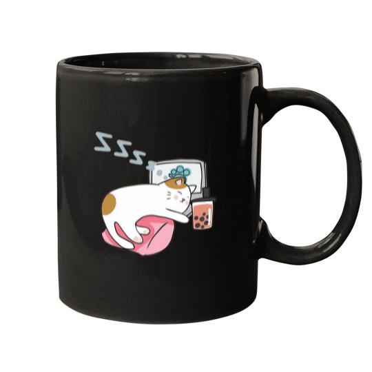 Discover Cat Boba Tea 3 Mugs