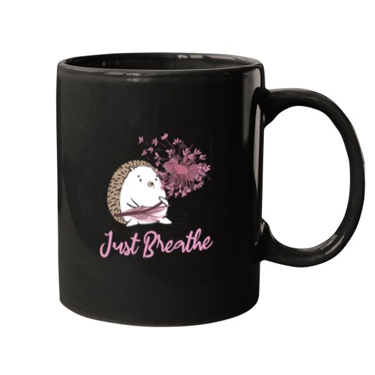 Discover Just Breathe Dandelion Wildflower Botanical Nature Flower Mugs