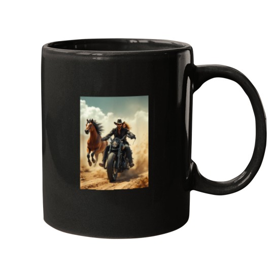 Discover Motorcycle Cowboy Spirit Riding Adventure Mugs