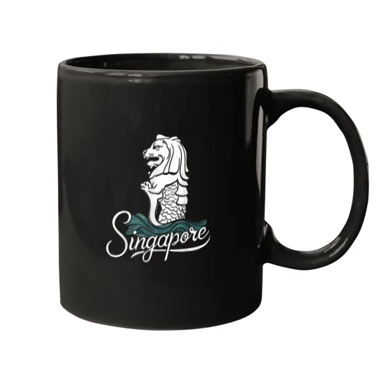 Discover Singapore-Iconic-Merlion-Lion-Asia-Travel-Souvenir-T-Shirt Mugs