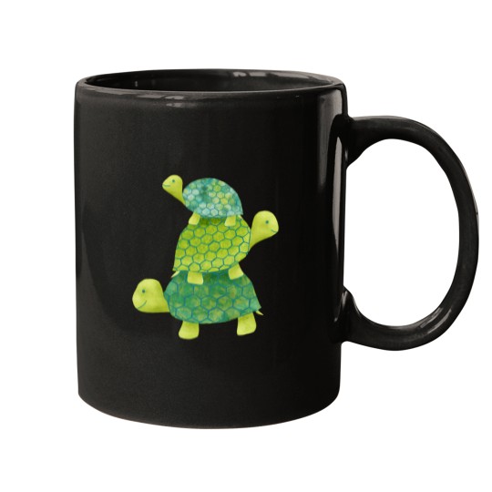 Discover Cute Turtle Stack In Teal Lime Green And Turquoise Baseball  Sleeve T-Shirt 31 Mugs