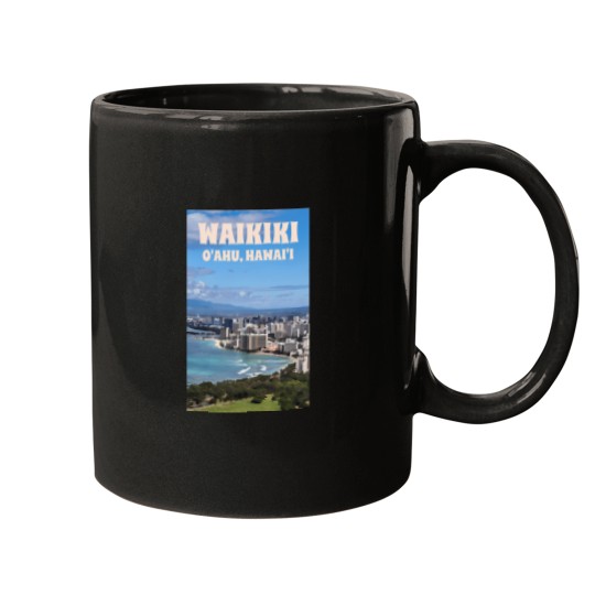 Discover Waikiki - O'ahu Poster Mugs