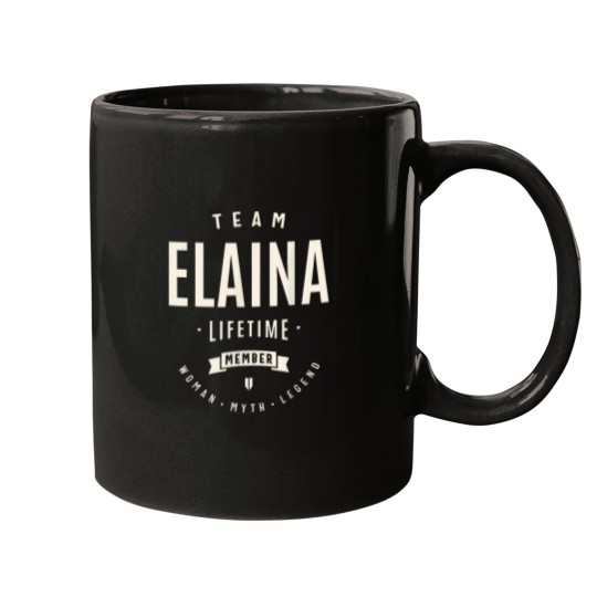 Discover Team-Elaina-Lifetime-Member-Funny-Name-Elaina-T-Shirt Mugs
