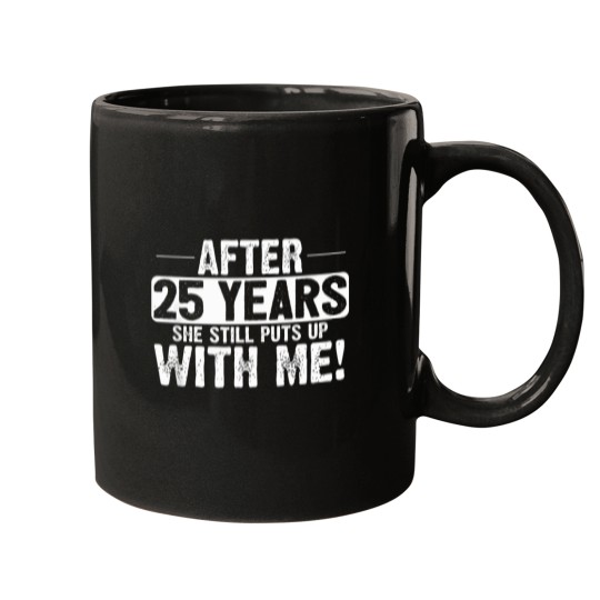 Discover 25Th-Anniversary-T-Shirt-25-Years-Marriage-Husband-Gift Mugs