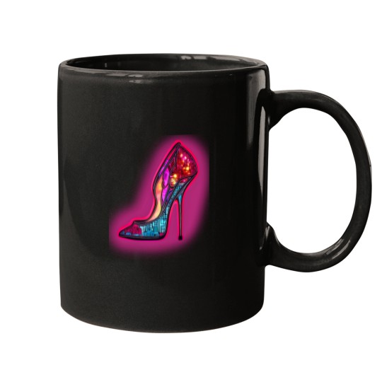 Discover Neons pink and blue high heel Mugs