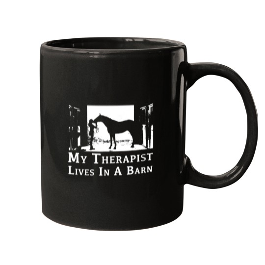 Discover Horse Pet Womens My Therapist Live In A Barn Funny Horse Mugs