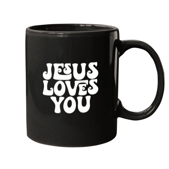 Discover Jesus Loves You Retro Vintage Style Graphic Men Womens Mugs