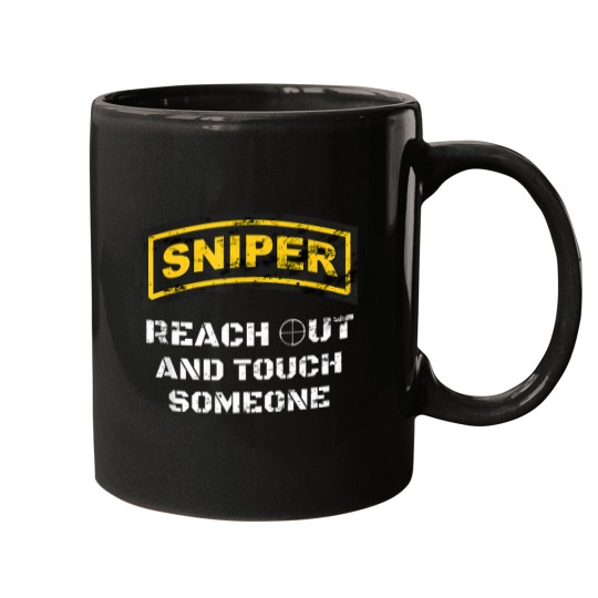 Discover Sniper-Reach-Out-Competitive-Shooting-Range-Military-Veteran-T-Shirt Mugs