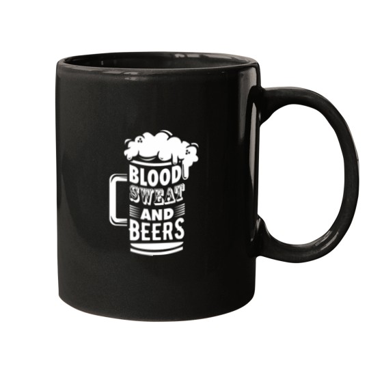 Discover Blood Sweat And Beers funnys St Patricks Day Pun Fitted Scoop Mugs