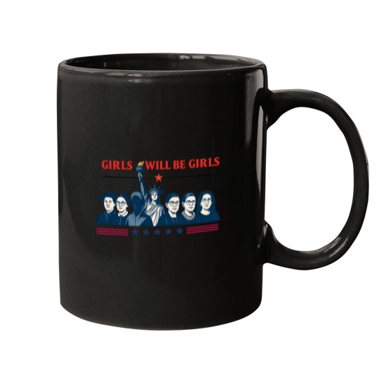 Discover Girls Will be Girls Comfort Colors Mugs, Patriotic Feminist 4th of July Mugs