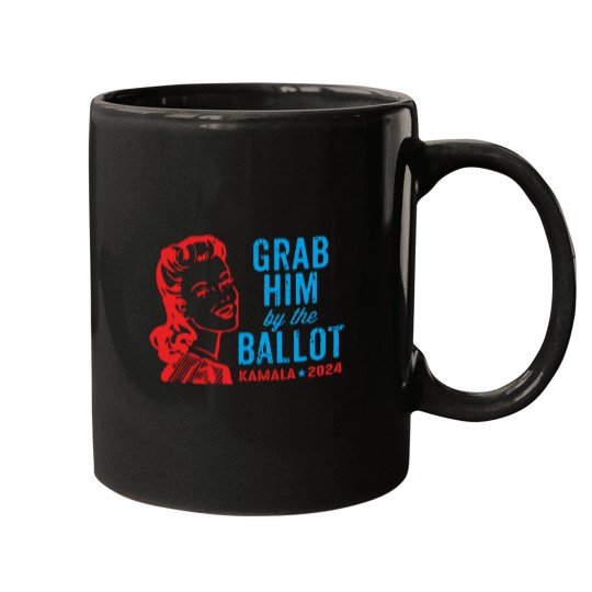 Discover Grab Him By The Ballot Kamala 2024 Funny Harris Election Mugs