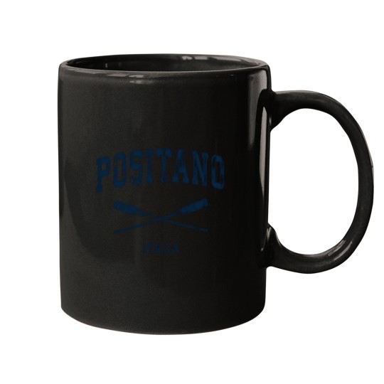Discover Positano Nautical Crossed Oars Navy Swea Mugs