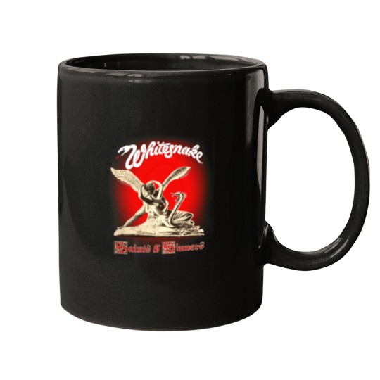 Discover Saints Sinners Whitesnake Art Band Gift For Fans Active T-Shirt eras outline lover minneapolis Mugs