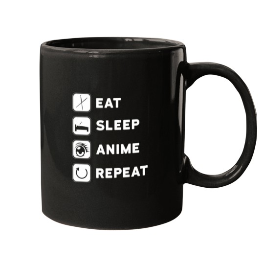 Discover Anime Design - Eat Sleep Anime Repeat Mugs