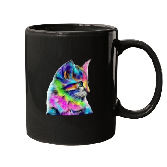 Discover Rainbow Space Kitten Rainbow Kitten Surprise Mugs