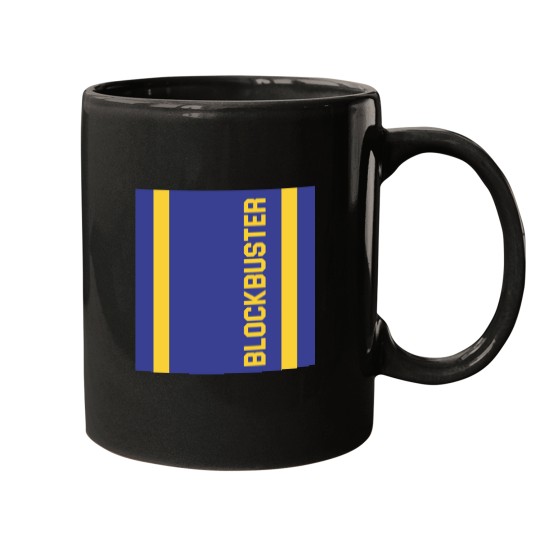 Discover Blockbuster-Video-90S-Vhs-Rental-Store-Merchandise-Blue-Yellow T-Shirt Mugs