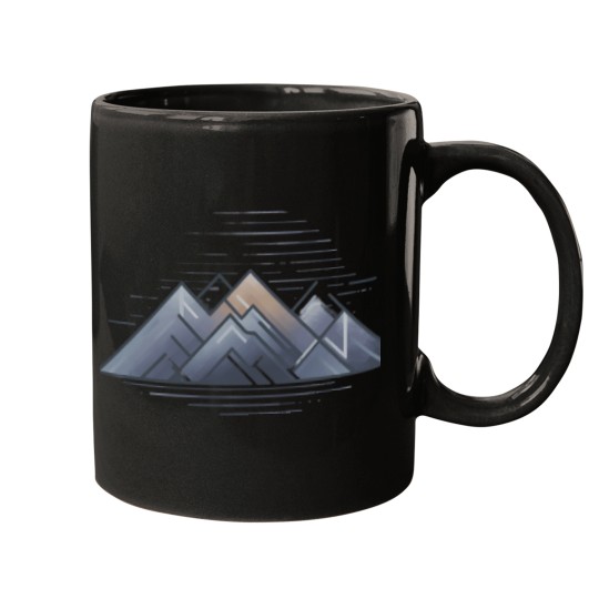 Discover Geometric-Sunrise-Mountain-Range-3-Active-T-Shirt Mugs