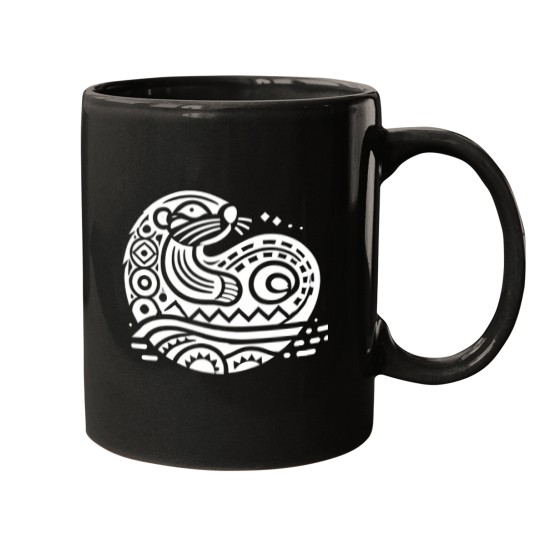 Discover 640 Pacific Northwest Sea Otter  Curled Form With Flowing Patterns Active T-Shirt Mugs
