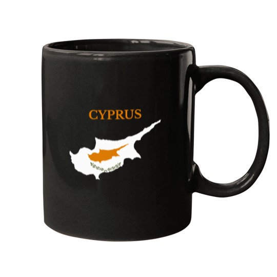 Discover Cyprus-Map-Flag T-Shirt Mugs