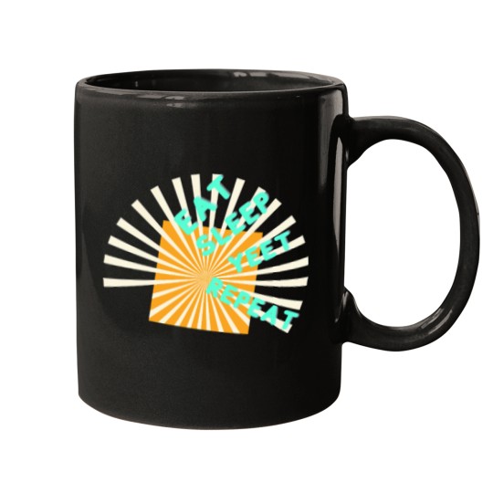 Discover Eat-Sleep-Yeet-Repeat-Retro-Design T-Shirt Mugs