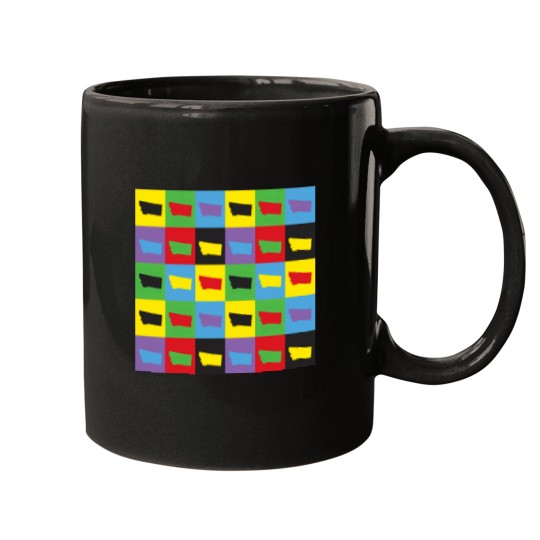 Discover Montana-Pop-Art-State-Pattern T-Shirt Mugs