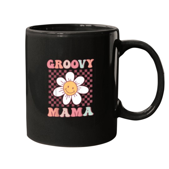 Discover Cute-Groovy-Mama-Matching-Family-Birthday-Party-Daisy-Flower-T-Shirt Mugs