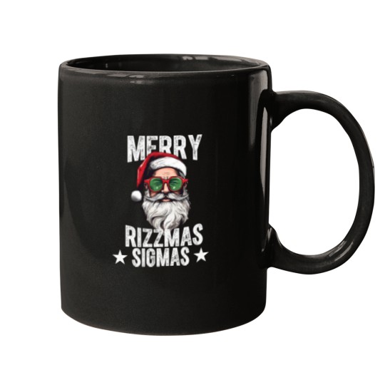 Discover Merry-Rizzmas-Sigmas-Funny-Santa-X-Mas-Christmas-Santa-Claus-Shirt Mugs