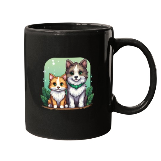 Discover 367 Pixel Art Illustration Of A Cat And A Dog In A Natural Setting Mugs
