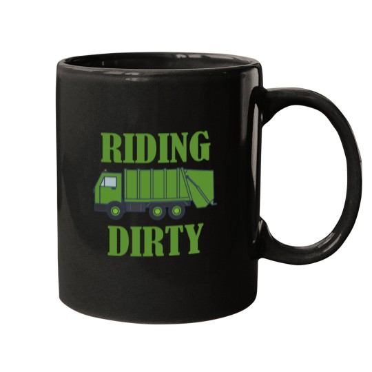 Discover Riding Dirty Garbage Day Gift Trash Truck Recycling Man Kids Active Mugs