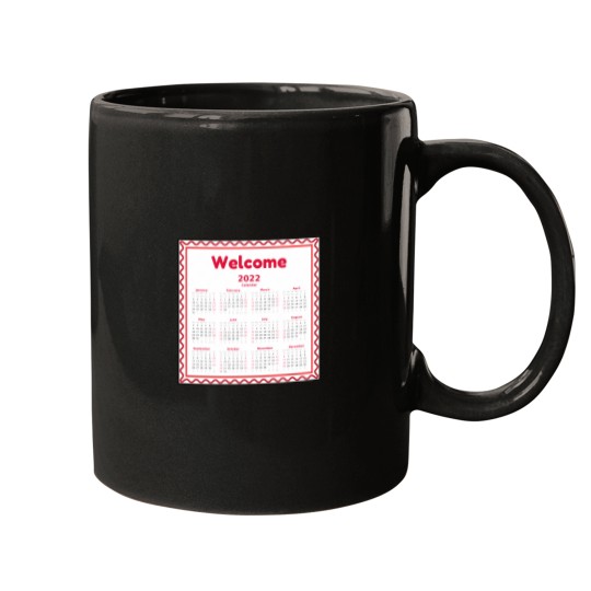 Discover WELCOME 2022 Calendar, Happy New Year, Bye 2021 Oversized Mugs