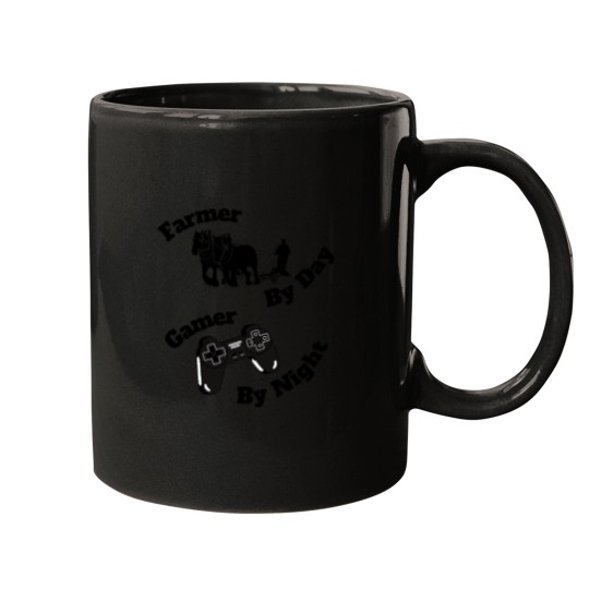 Discover Farmer By Day Gamer By Night - Black and White Olive Loaf with Pimento Oversized Mugs