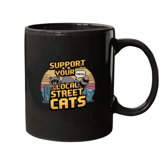 Discover Street Cats Racoon Possum - Support Your Local Street Cycling Bicycle Funny Mountain Biking Bike And Brew For Men Women Mugs