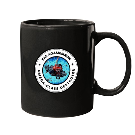 Discover Eas Agamemnon - Omega-Class Destroyer - Black - Sci-Fi - B5 Wonka Bar Poster Mugs